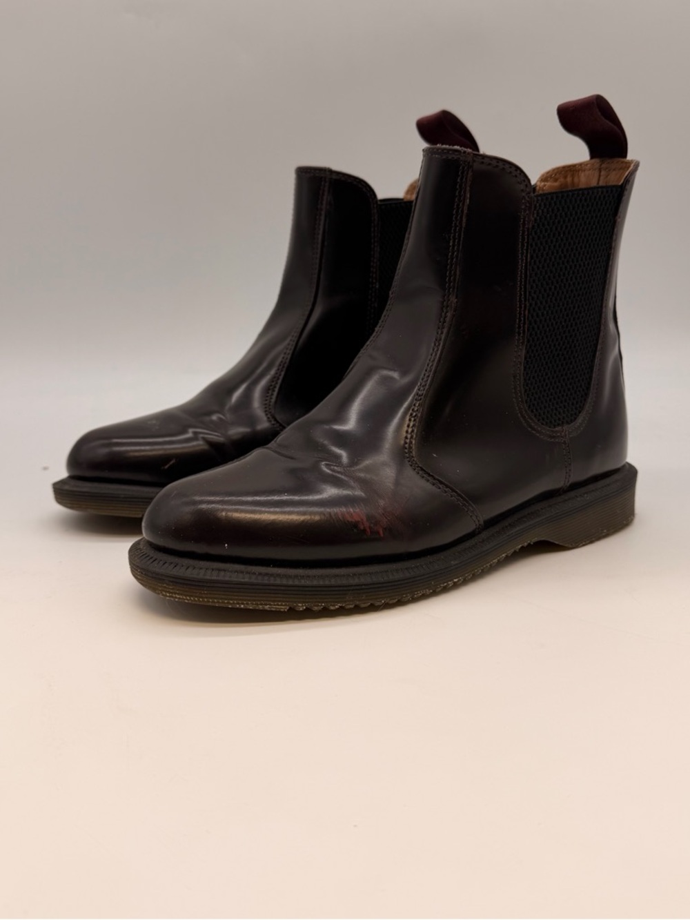 Dr Martens Flora Chelsea Boots Black Leather Womens US 6 UK 4 EU 37